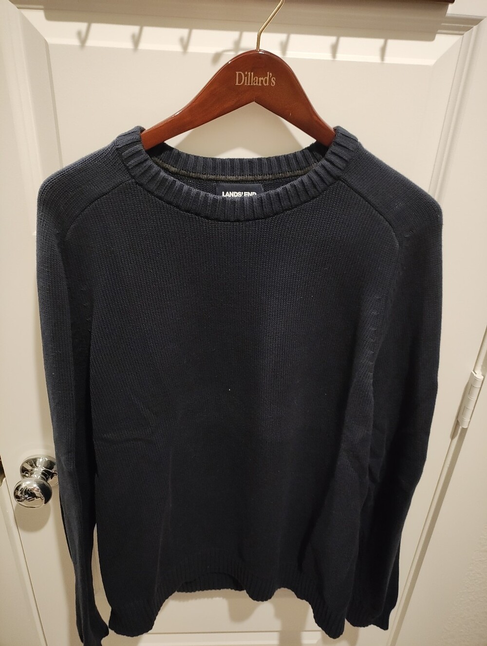 Lands' End Men's Dark Navy Crewneck Sweater
